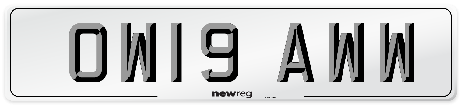 OW19 AWW Number Plate from New Reg